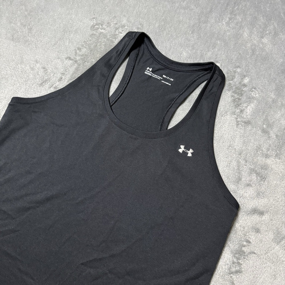 Under Armour Tank Top Shirt Small Adult‎ Black Fitted Heatgear Womens Athletic - Picture 3 of 9